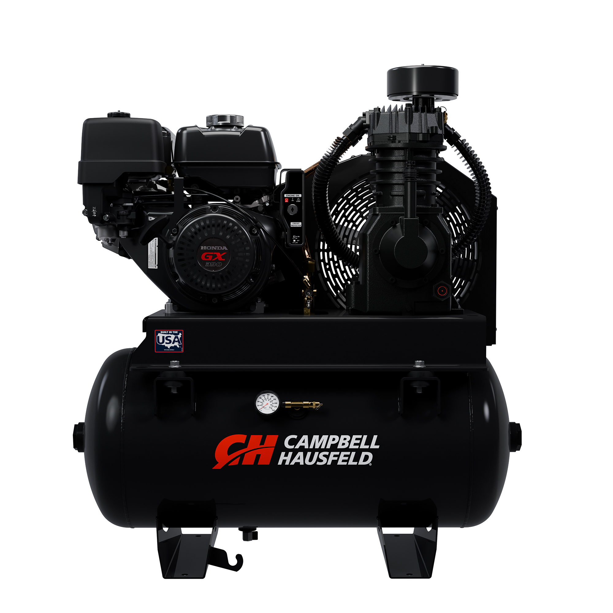 Campbell Hausfeld 30 Gallon Portable Air Compressor, 175 PSI, 13HP Honda Gas Engine, Model# CHH1393077